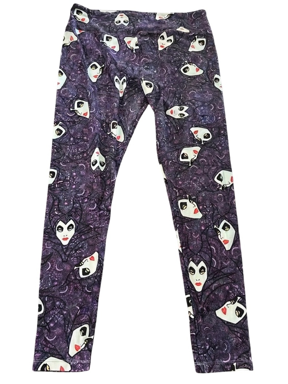 LuLaRoe Disney Villains Leggings Tall & Curvy TC Maleficent Purple Halloween HTF